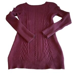 Cyrus Pullover Sweater Berry, Purple Aubergine Eggplant Burgundy Classic Knit M